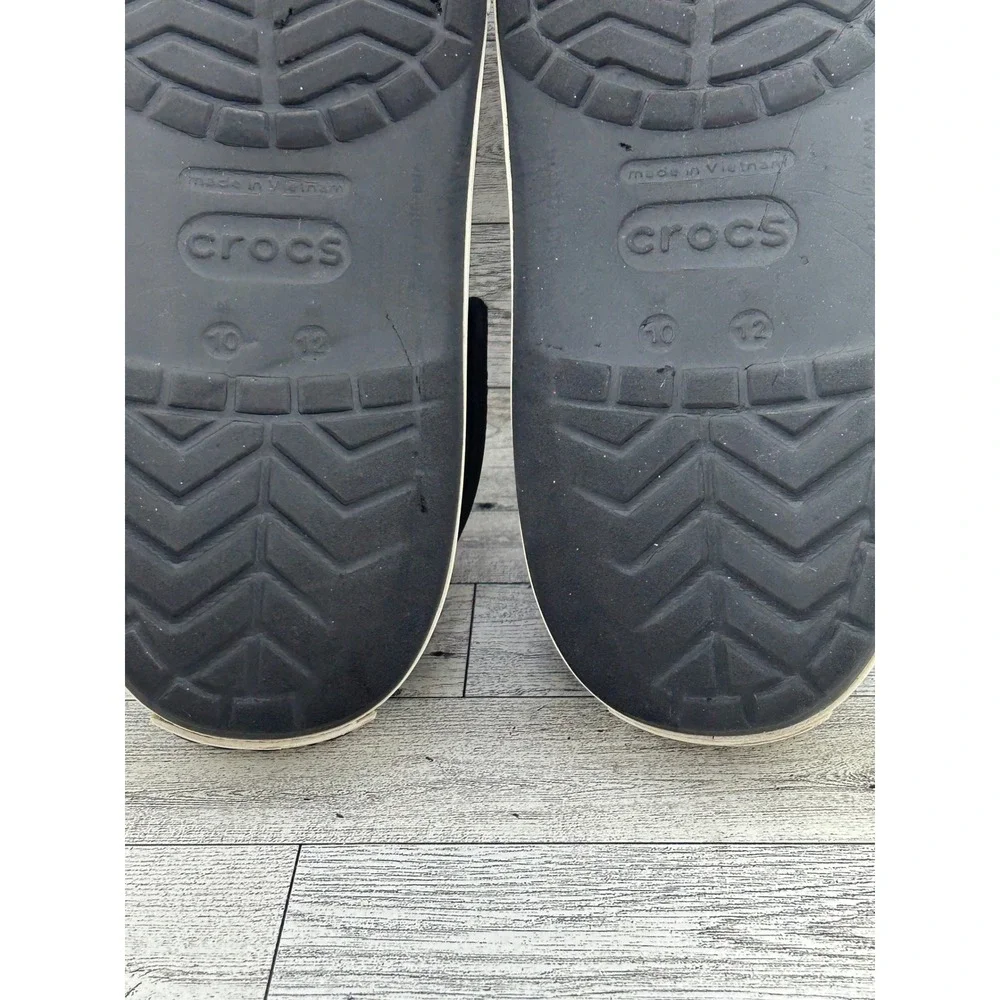 Crocs Crocband Clog Black Stucco Mens 10 Womens 12 Sporty Slip On Shoes 11016